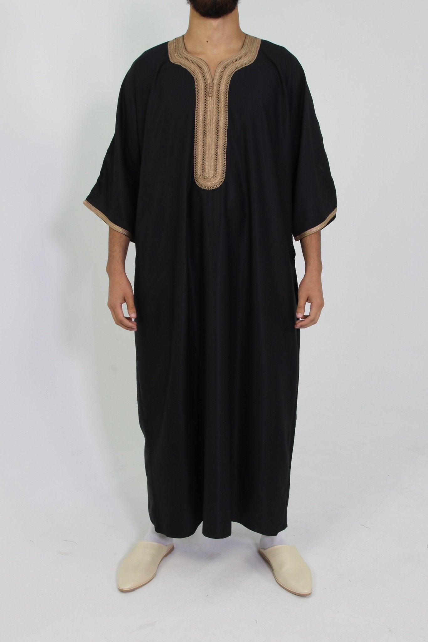 Djellaba Royale - Zwart/Bruin - TheDjellaba - TheDjellaba - Djellaba - Kaftan - Jalabiya - Thobe - Qamis - Dishdasha - Kurta - Abaya - Robe - Tunic - Burnous