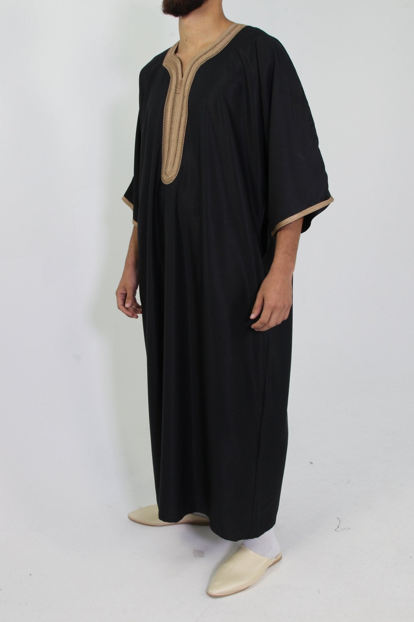 Djellaba Royale - Zwart/Bruin - TheDjellaba - TheDjellaba - Djellaba - Kaftan - Jalabiya - Thobe - Qamis - Dishdasha - Kurta - Abaya - Robe - Tunic - Burnous