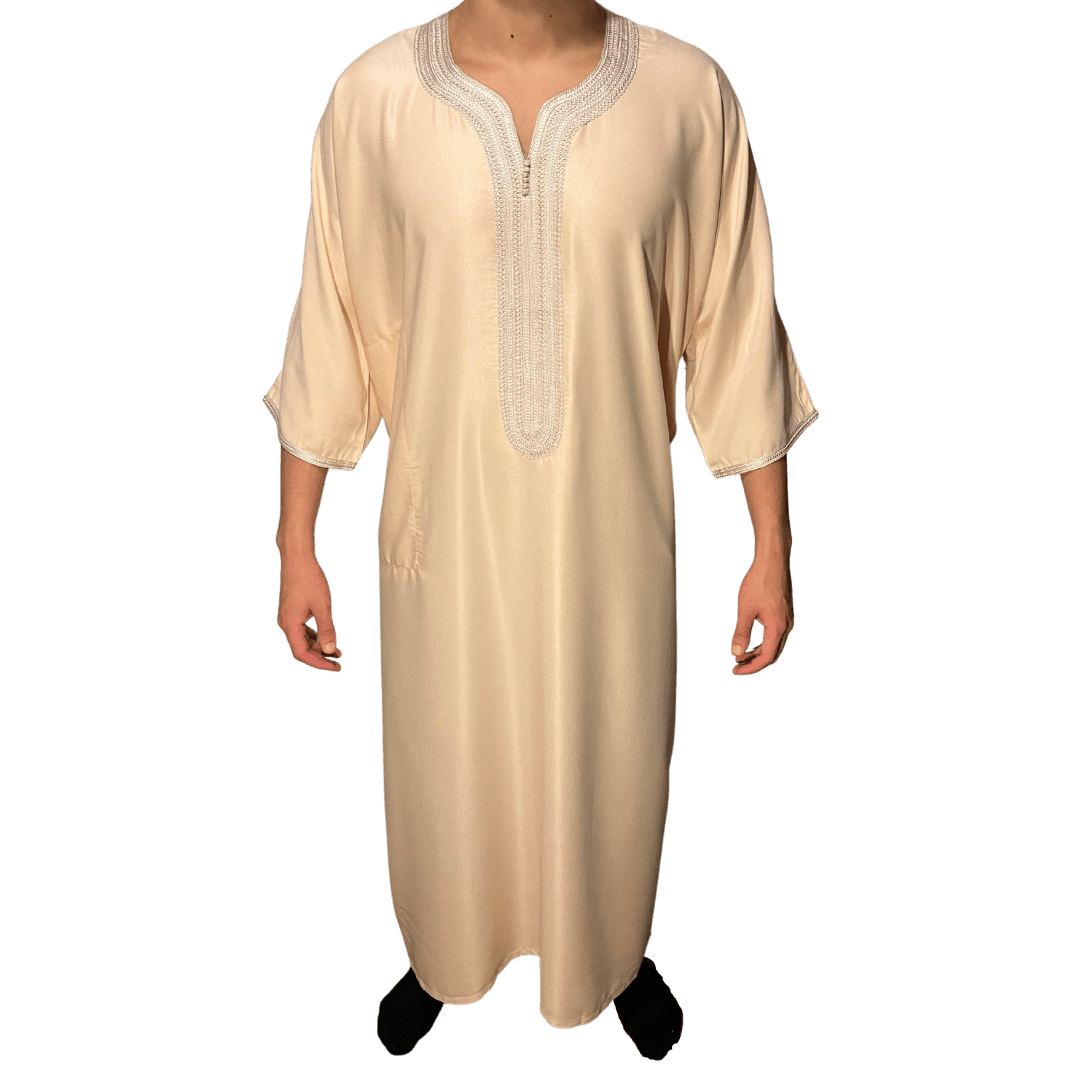 Marokkaanse Djellaba 'Muslin' Wit van Rafiq – Aboe Safiya Marokkaanse Djellaba 'Muslin' Wit van Rafiq – Aboe Safiya